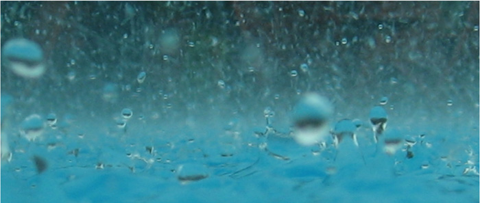 Photo of rain drops on water
